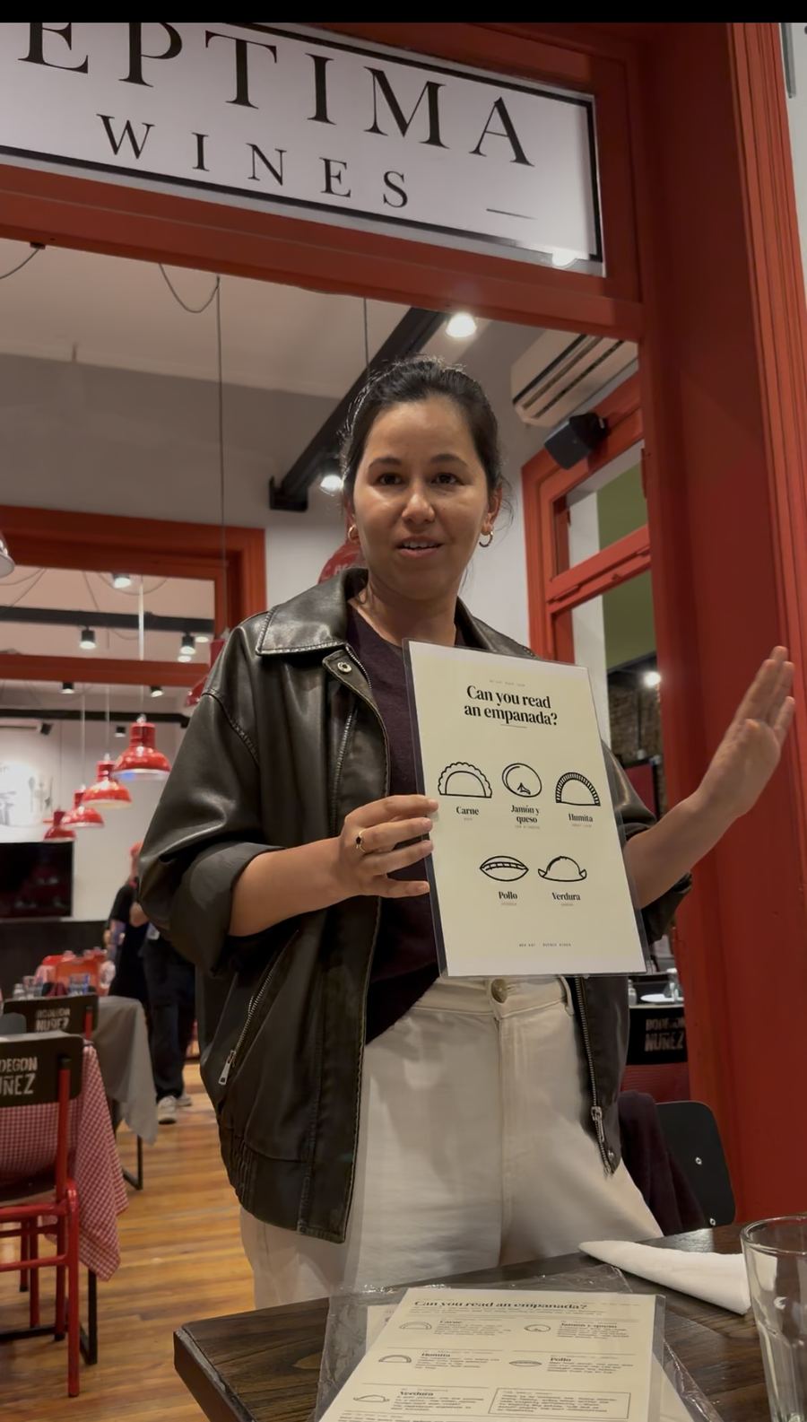 Guía mostrando cómo leer una empanada